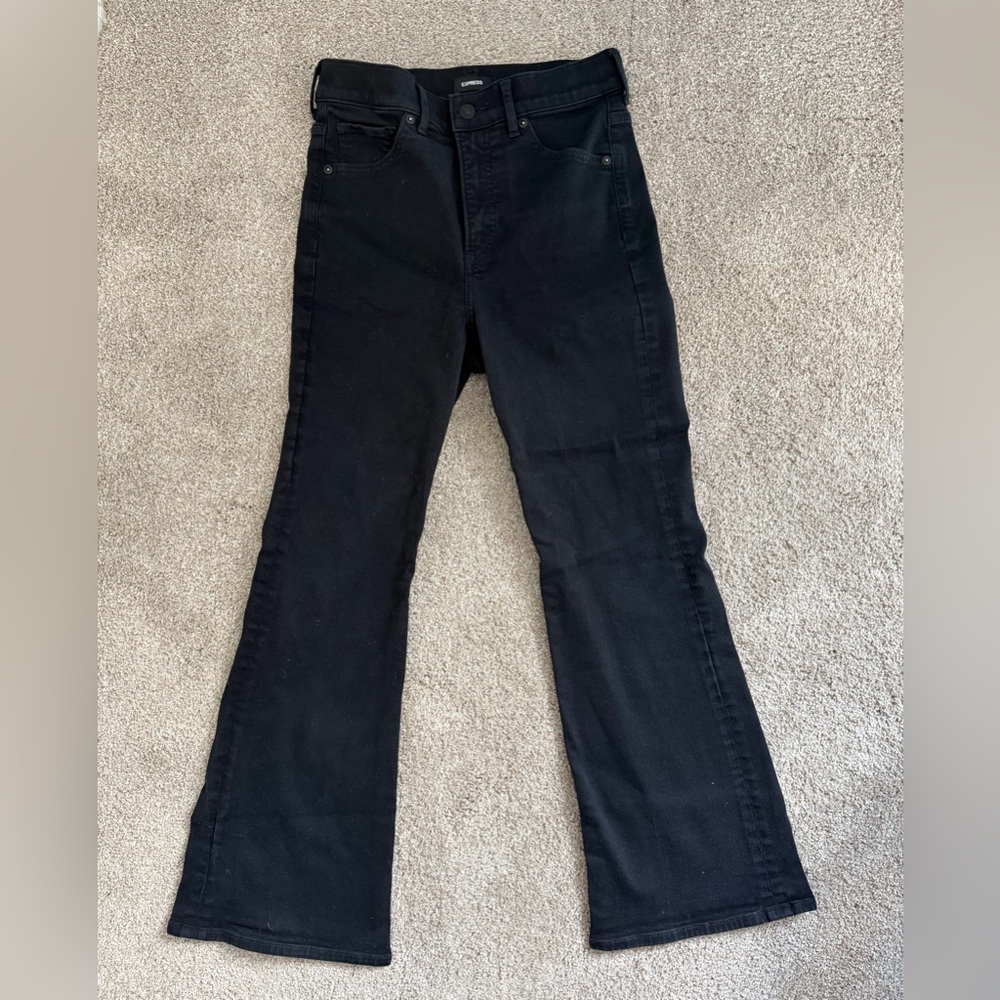 Express Black Women's High-Rise Flare Jeans